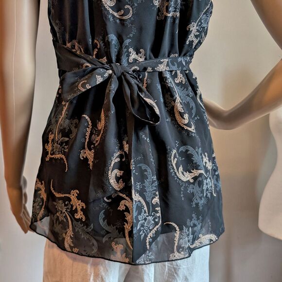 Vintage Y2K AB Studio Going Out Top Paisley Glitter Whimsygoth Size M - Picture 7 of 9